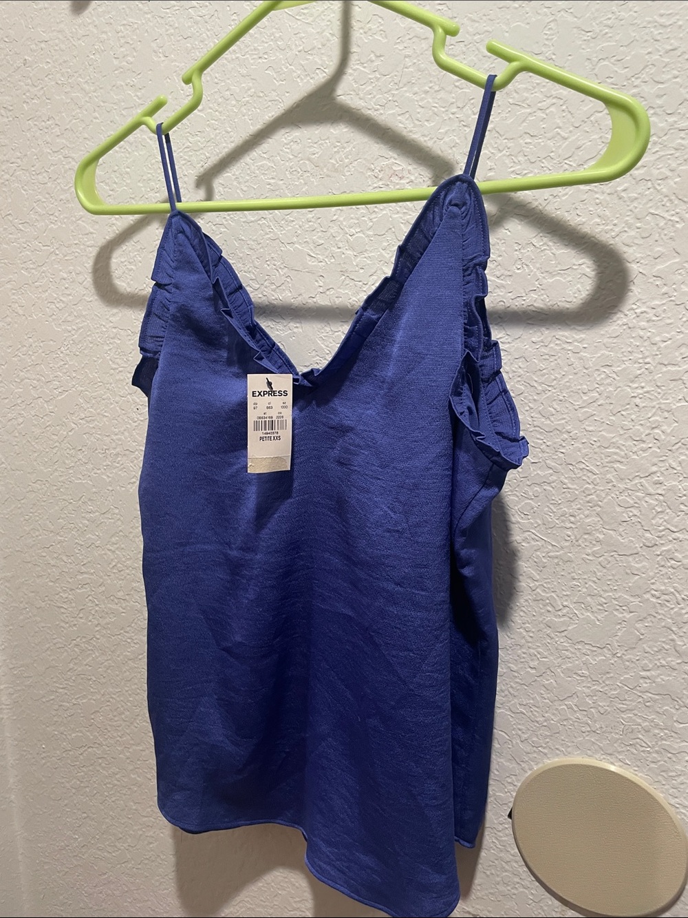 Express Cobalt Blue Ruffle-Trim V-Neck Cami
